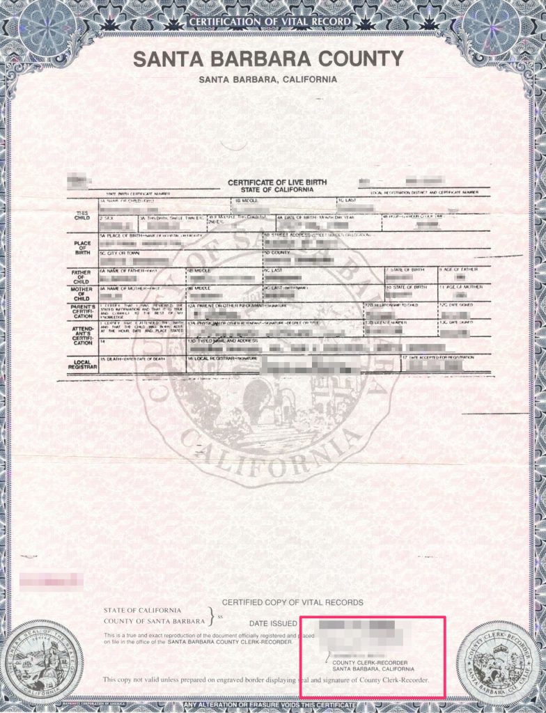 CA Birth Certificate Apostille