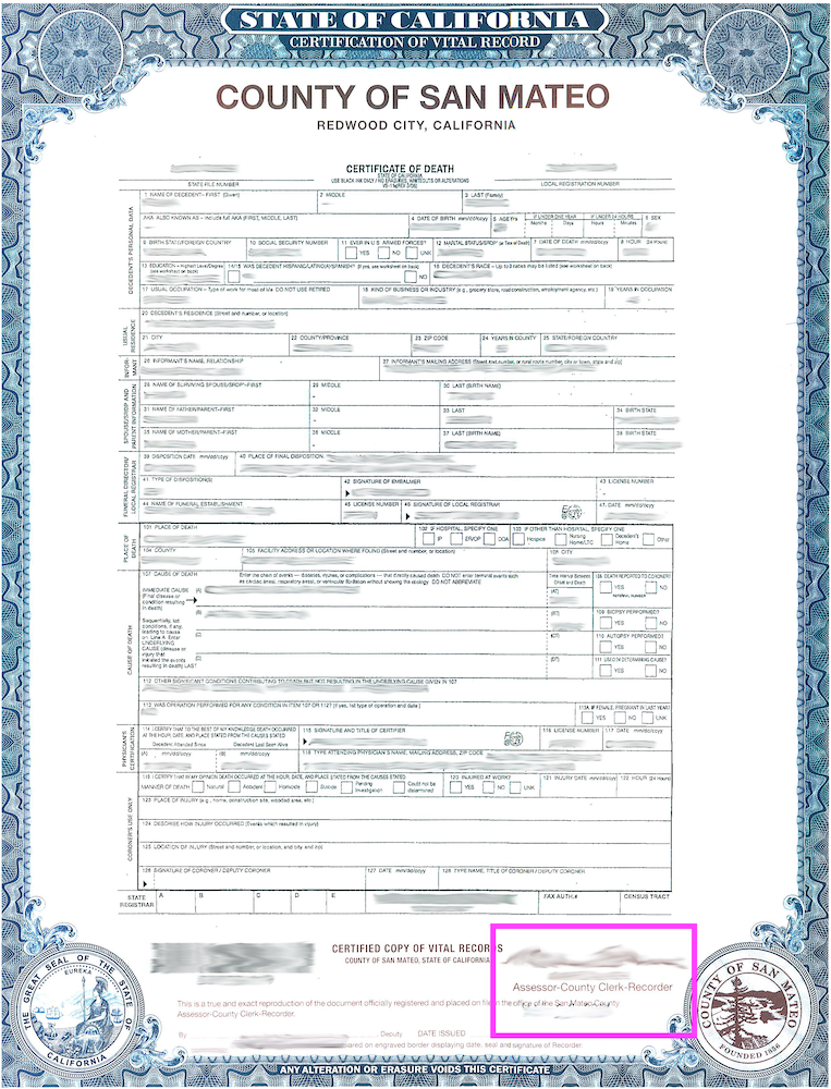 Death Certificate Apostille Authentication Legalization