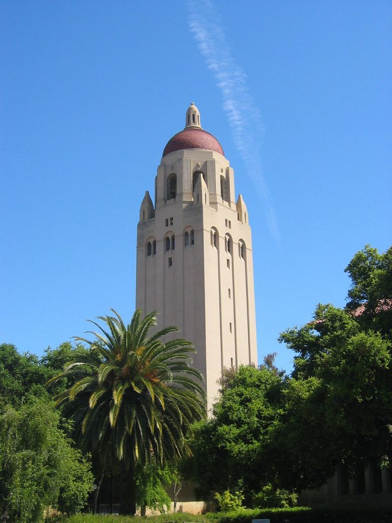 Hoover Tower, the tallest building at Stanford University
